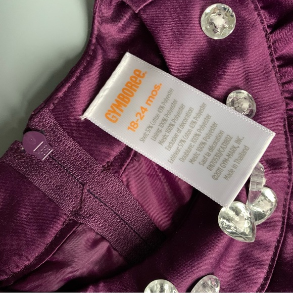 Gymboree Infant Rhinestone Eggplant Satin Bow Tulle Holiday Dress Set 18-24 Mos. - Picture 2 of 5